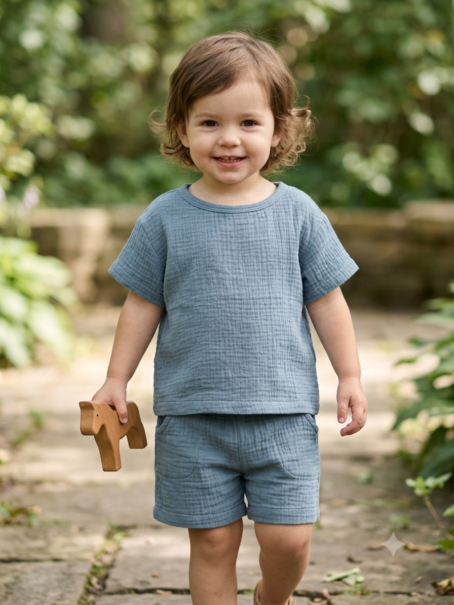 Toddler Two-Piece Double Gauze Cotton Set